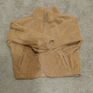 Tan Fleece Zip-Up Jacket